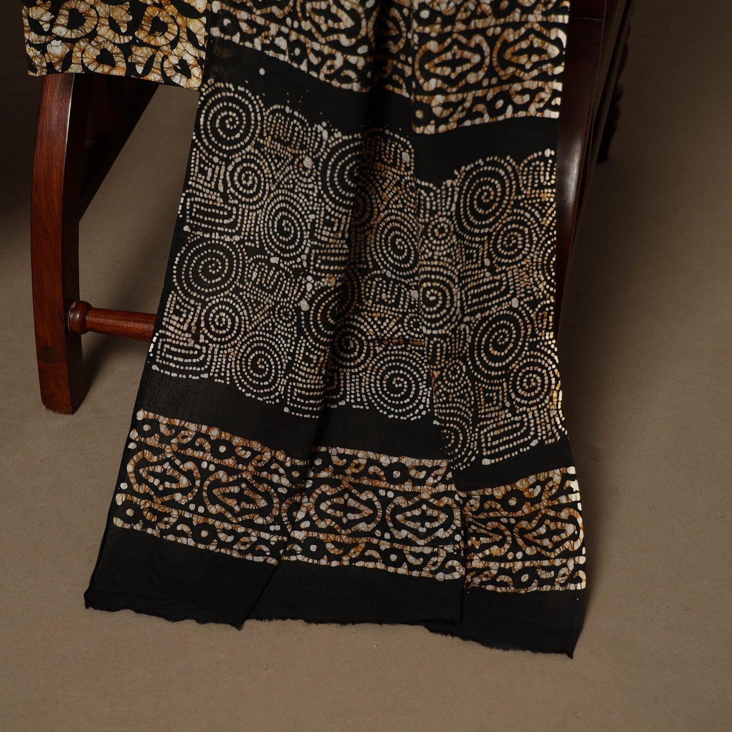 Black - 3pc cotton unstitched kutch batik dress material 20