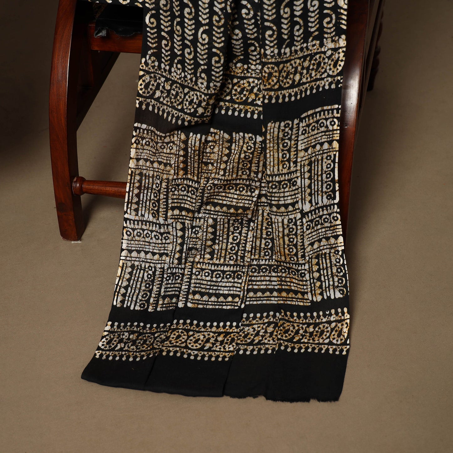 Black - 3pc cotton unstitched kutch batik dress material 26