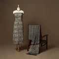 Black - 3pc cotton unstitched kutch batik dress material 26
