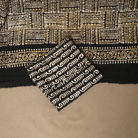 Black - 3pc cotton unstitched kutch batik dress material 26