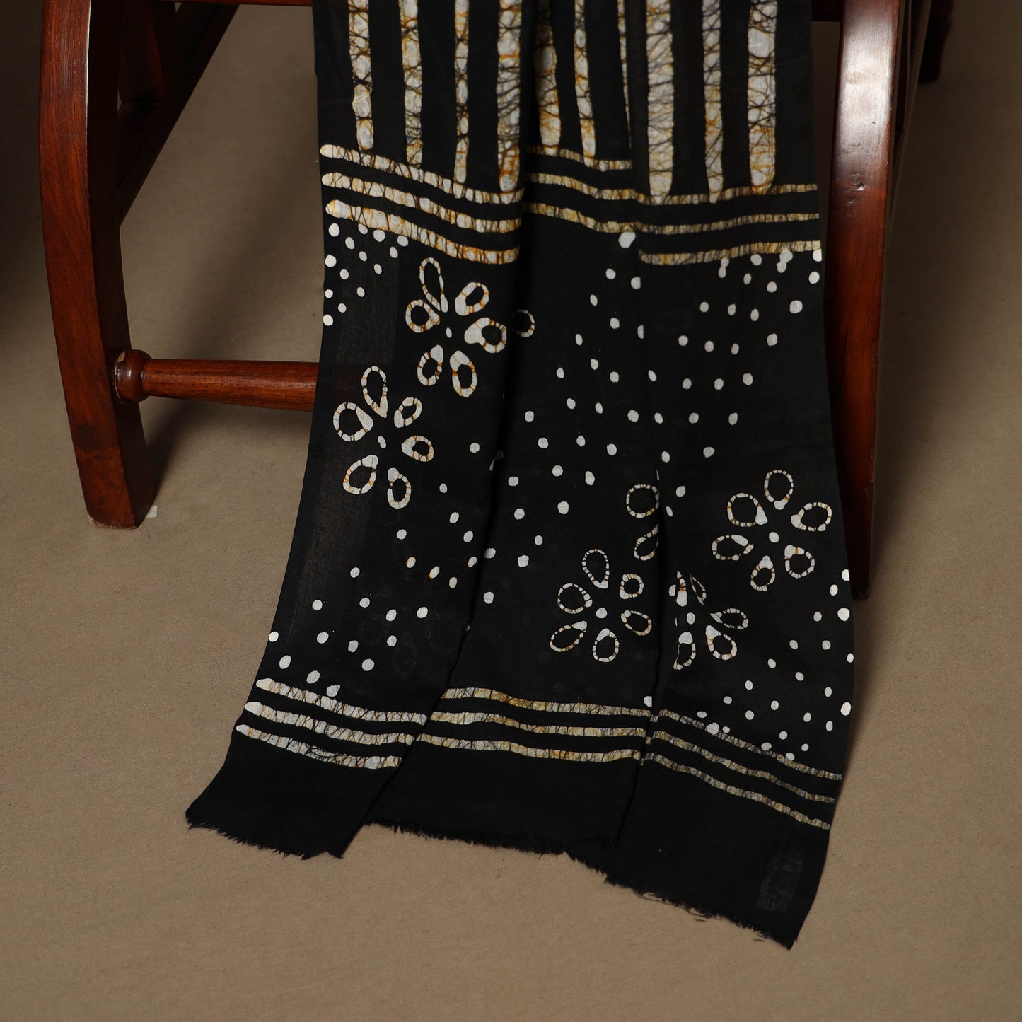 Black - 3pc cotton unstitched kutch batik dress material 34