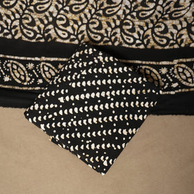 Black - 3pc cotton unstitched kutch batik dress material 10