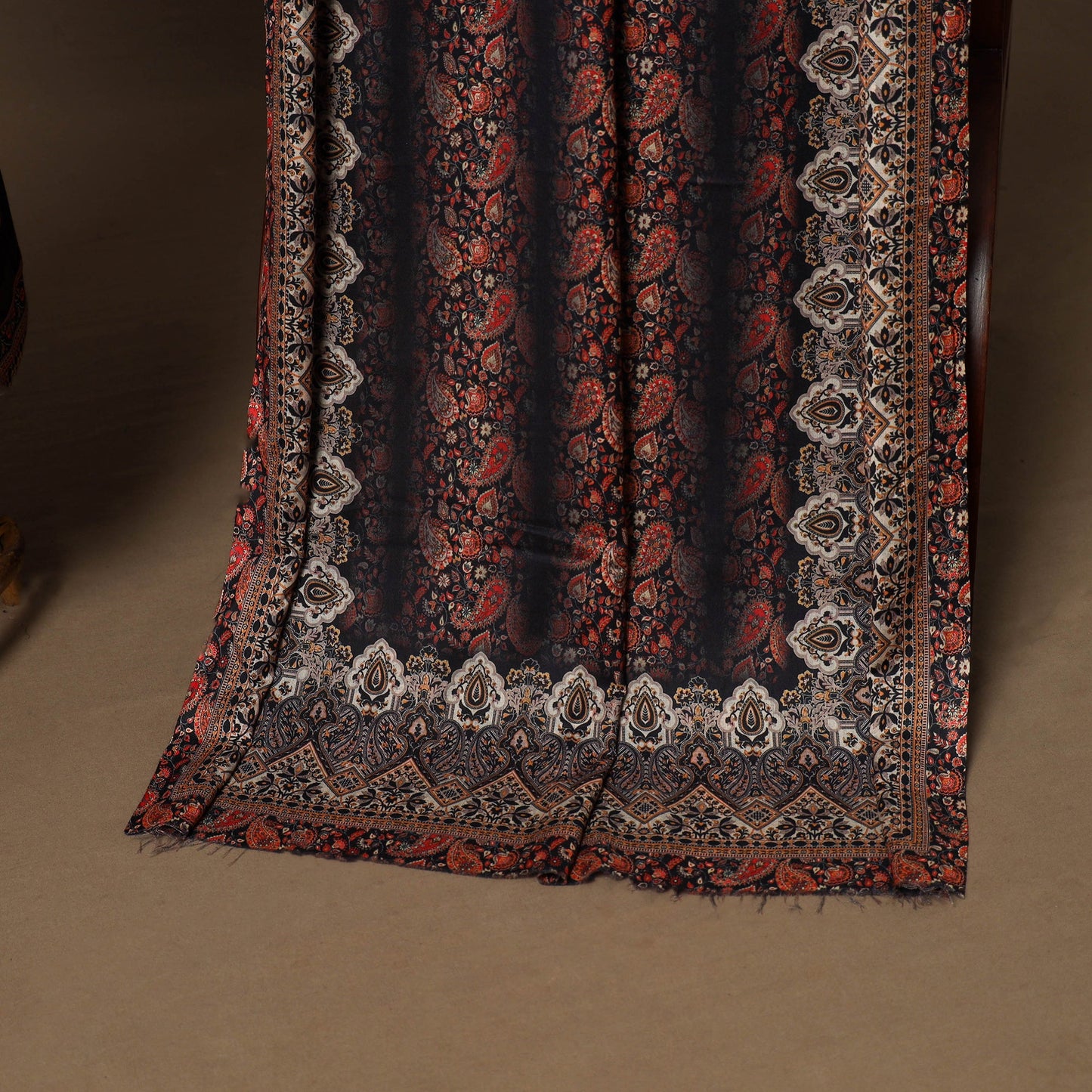 Black - 3pc digital merino wool unstitched dress material