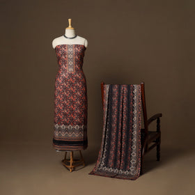 Black - 3pc digital merino wool unstitched dress material