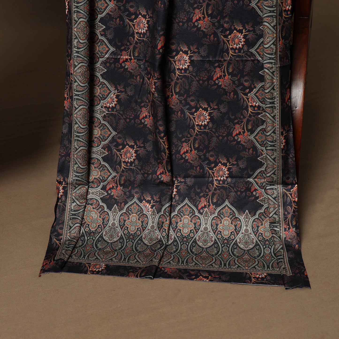 Black - 3pc digital merino wool unstitched dress material