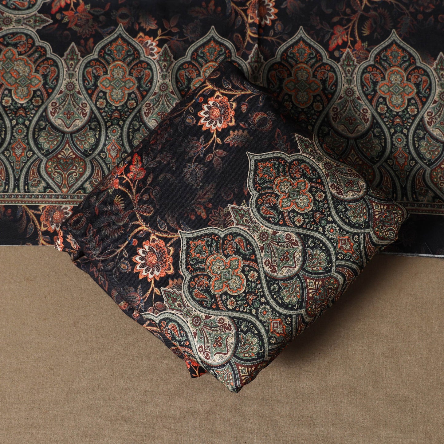 Black - 3pc digital merino wool unstitched dress material