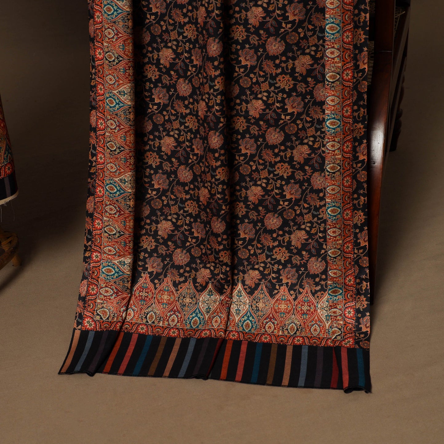 Black - 3pc digital merino wool unstitched dress material