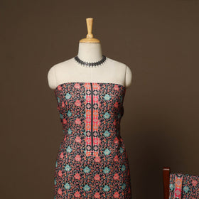 Black - 3pc digital merino wool unstitched dress material