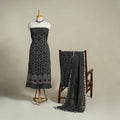 Black 3pc Embroidered Unstitched Kutch Bandhani Dress Material