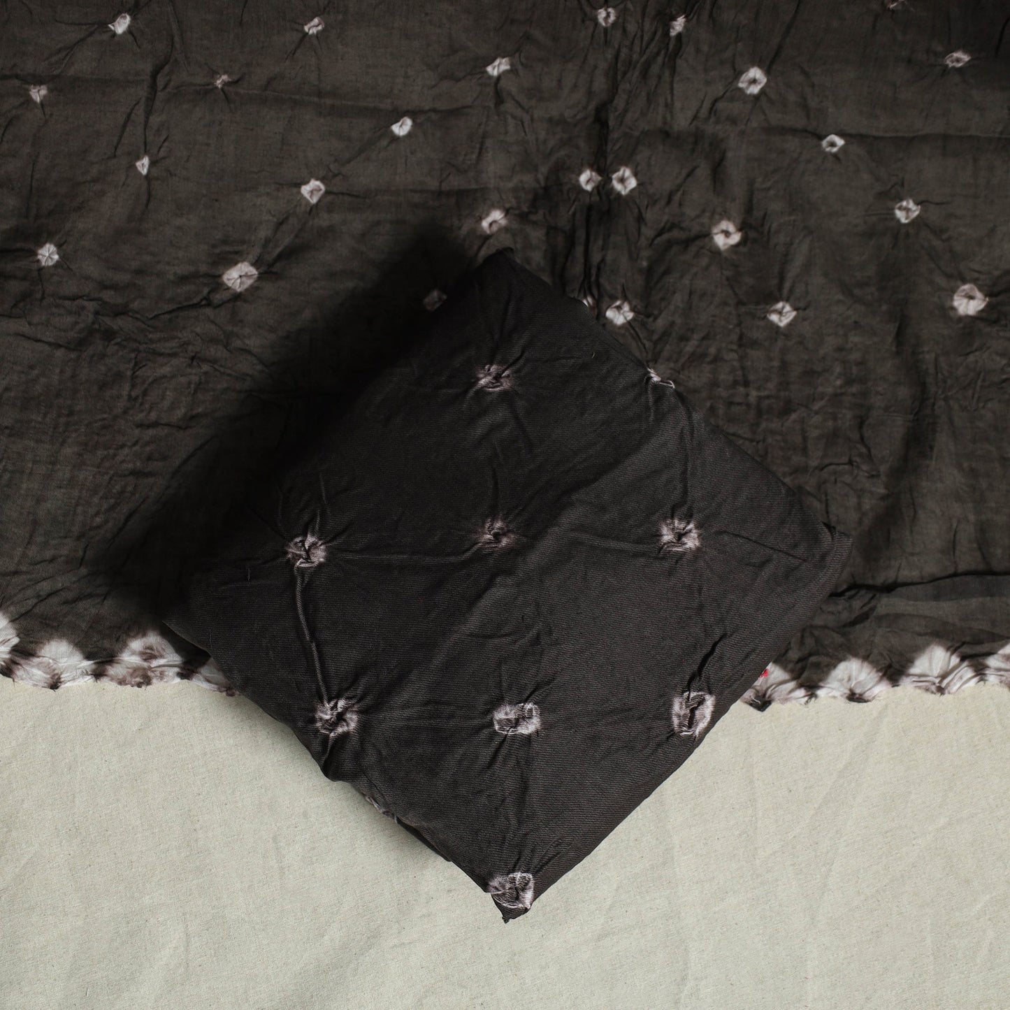 Black 3pc Embroidered Unstitched Kutch Bandhani Dress Material