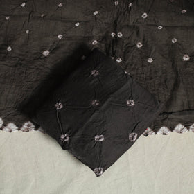 Black 3pc Embroidered Unstitched Kutch Bandhani Dress Material