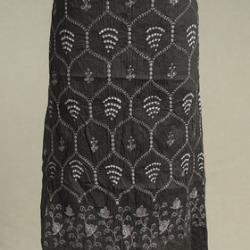 Black 3pc Embroidered Unstitched Kutch Bandhani Dress Material