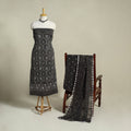 Black 3pc Embroidered Unstitched Kutch Bandhani Dress Material