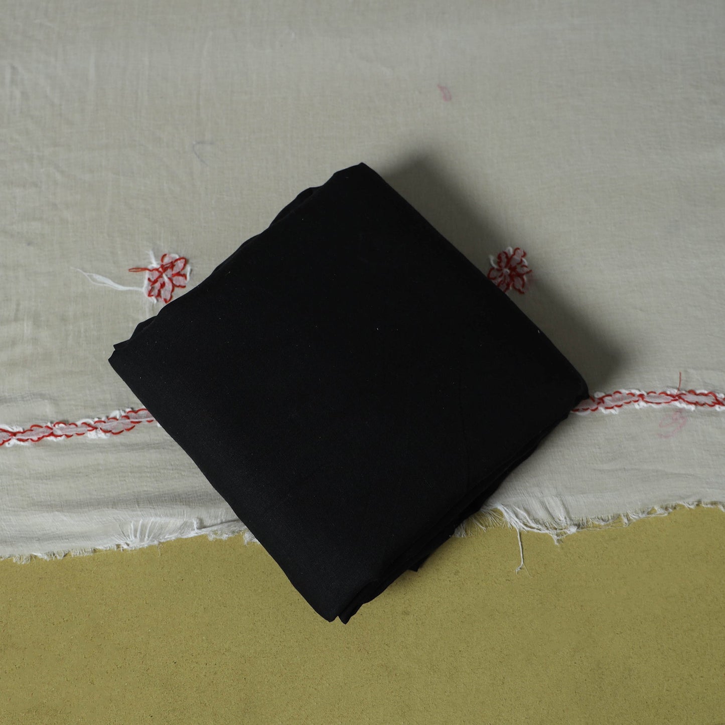 Black - 3pc hand embroidery cotton lucknow chikankari dress