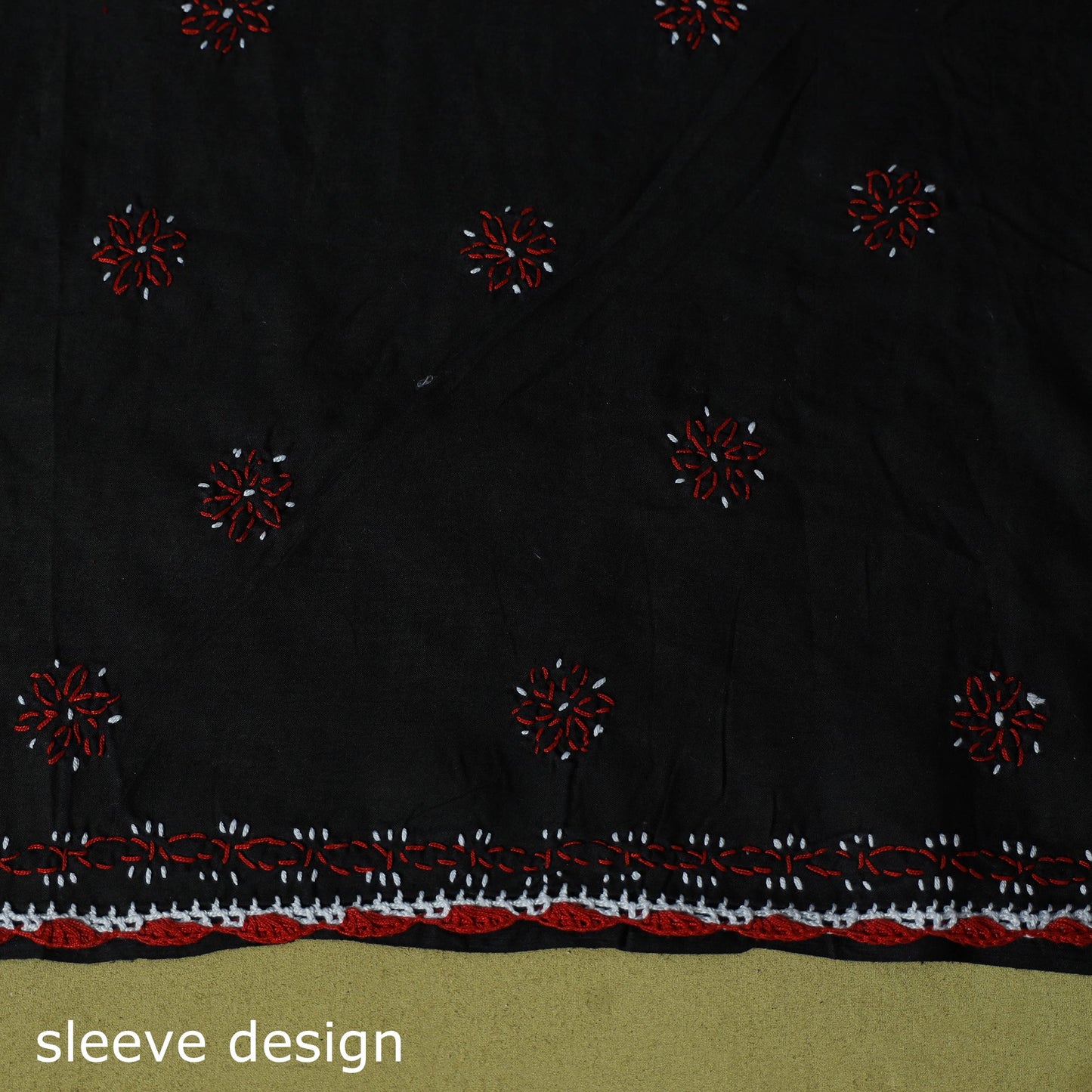 Black - 3pc hand embroidery cotton lucknow chikankari dress