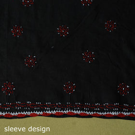 Black - 3pc hand embroidery cotton lucknow chikankari dress