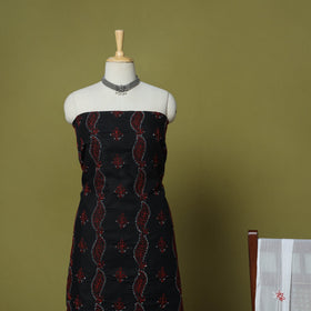 Black - 3pc hand embroidery cotton lucknow chikankari dress