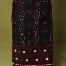 Black - 3pc hand embroidery cotton lucknow chikankari dress
