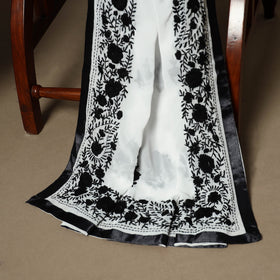 Black - 3pc hand embroidery georgette unstitched phulkari