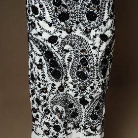 Black - 3pc hand embroidery georgette unstitched phulkari