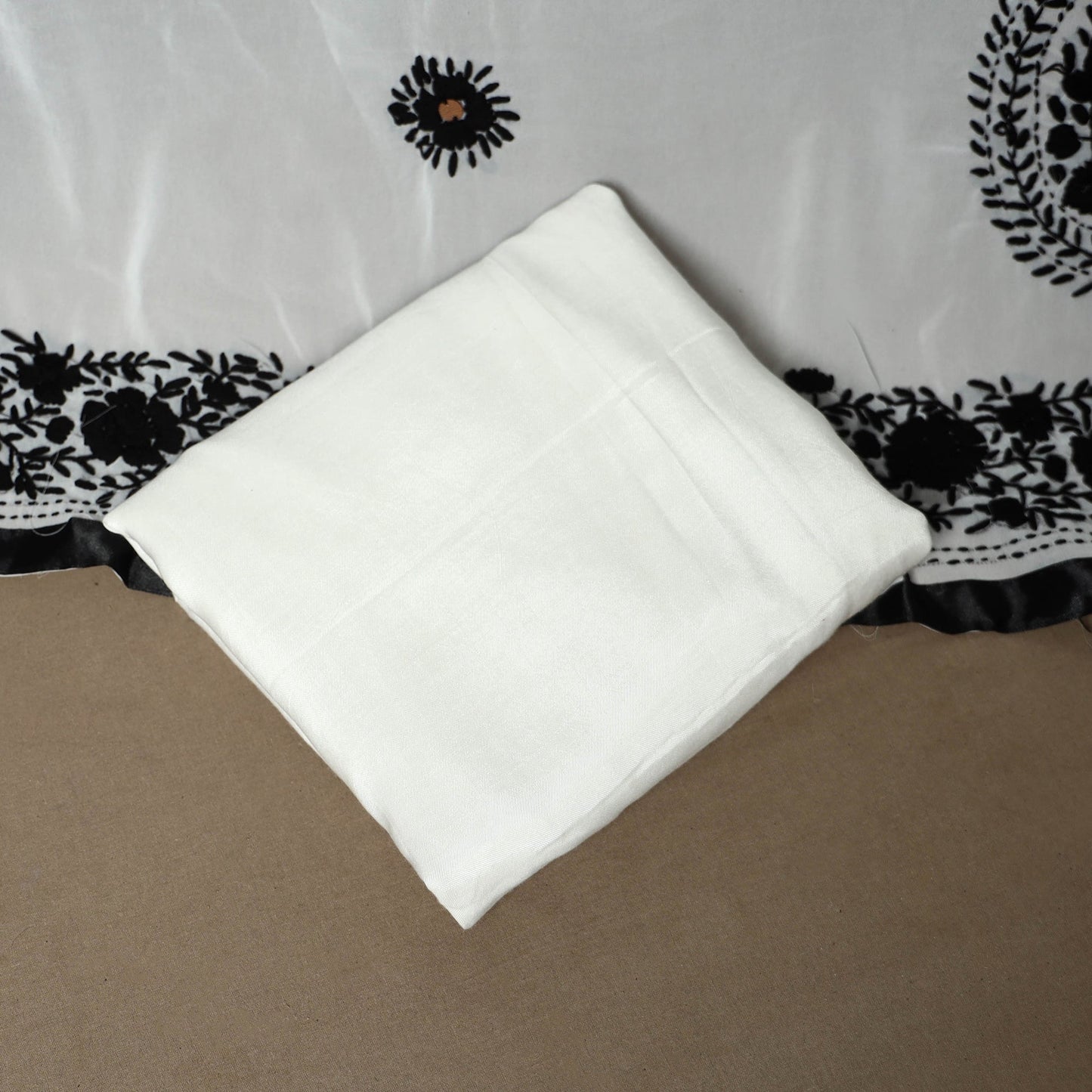 Black - 3pc hand embroidery georgette unstitched phulkari