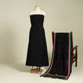  Black 3pc Handloom Cotton Kutch Bhujodi Dress Material