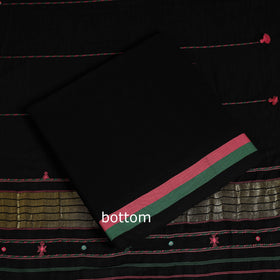  Black 3pc Handloom Cotton Kutch Bhujodi Dress Material
