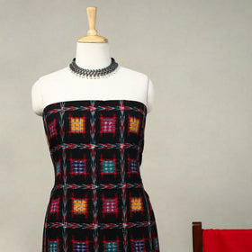 Black 3pc Handloom Cotton Sambalpuri Ikat Dress Material