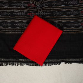 Black 3pc Handloom Cotton Sambalpuri Ikat Dress Material