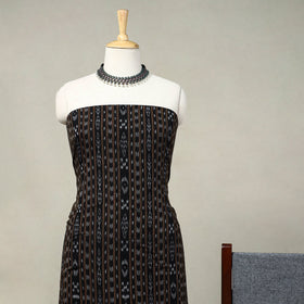 Black 3pc Handloom Cotton Sambalpuri Ikat Dress Material