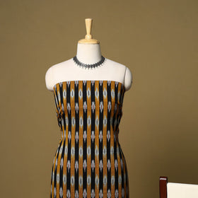 Black - 3pc handloom cotton unstitched pochampally ikat