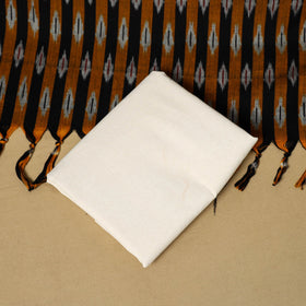 Black - 3pc handloom cotton unstitched pochampally ikat