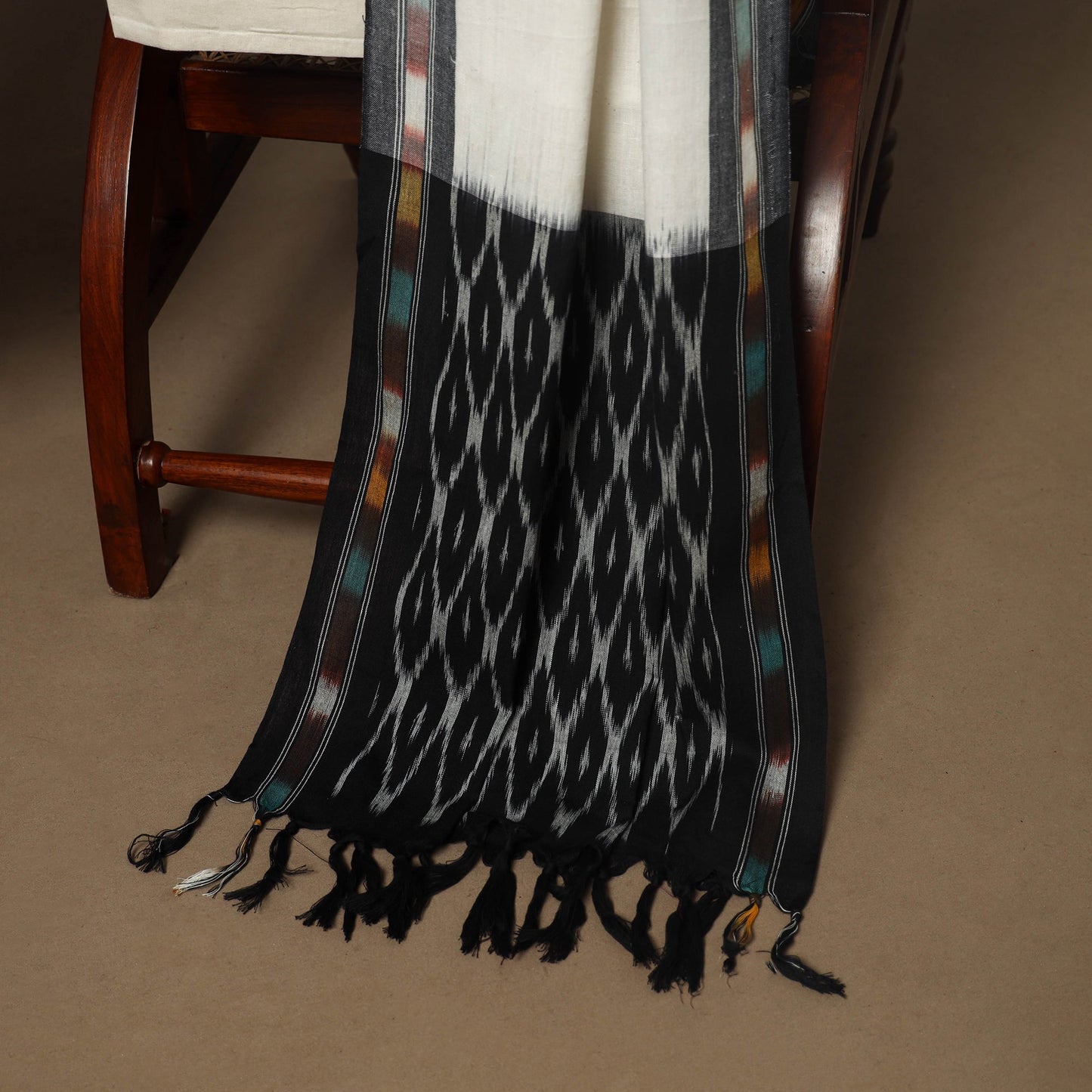 Black - 3pc handloom cotton unstitched pochampally ikat