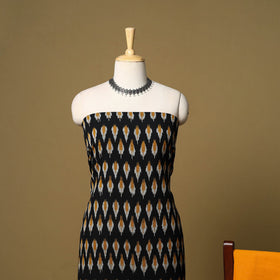 Black - 3pc handloom cotton unstitched pochampally ikat