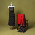 Black - 3pc handloom cotton unstitched pochampally ikat