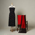 Black - 3pc handloom cotton unstitched sambalpuri dress