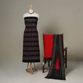 Black - 3pc handloom cotton unstitched sambalpuri dress