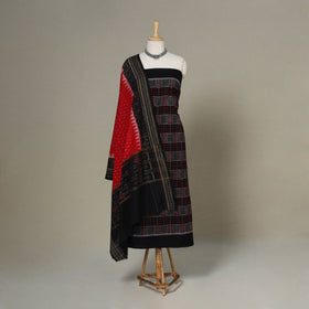 Black - 3pc handloom cotton unstitched sambalpuri dress