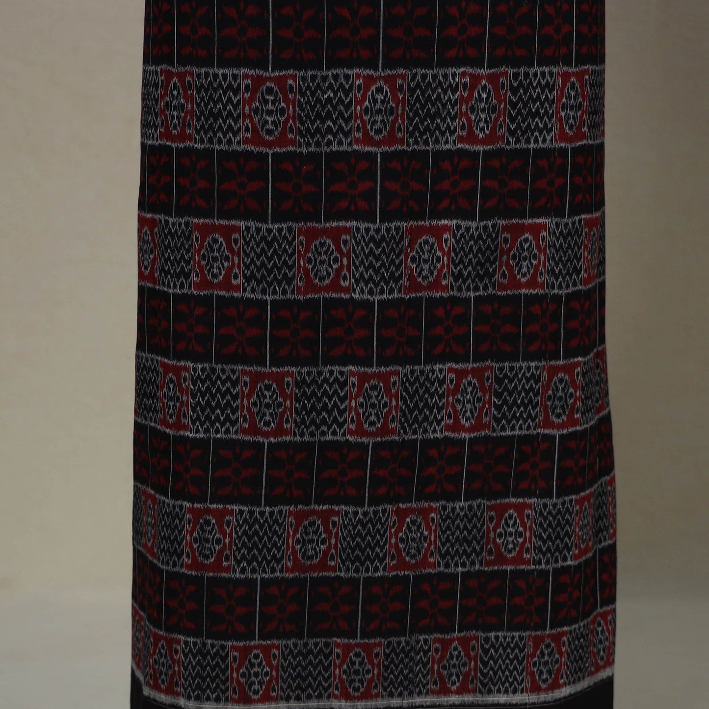 Black - 3pc handloom cotton unstitched sambalpuri dress