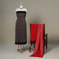Black - 3pc handloom cotton unstitched sambalpuri dress