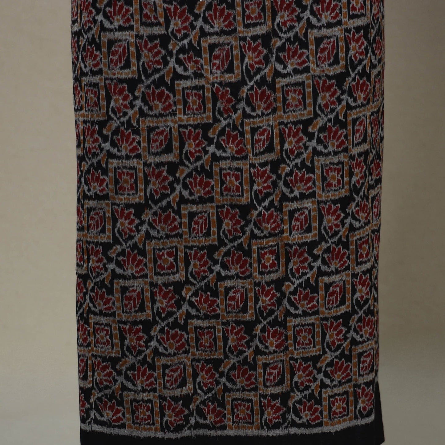 Black - 3pc handloom cotton unstitched sambalpuri dress