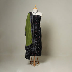 Black - 3pc handloom cotton unstitched sambalpuri dress