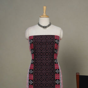 Black - 3pc handloom cotton unstitched sambalpuri dress