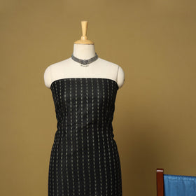 Black - 3pc handloom mulberry unstitched suit material set