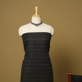 Black - 3pc handloom mulberry unstitched suit material set