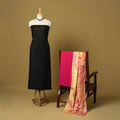 Black - 3pc handloom mulberry unstitched suit material set