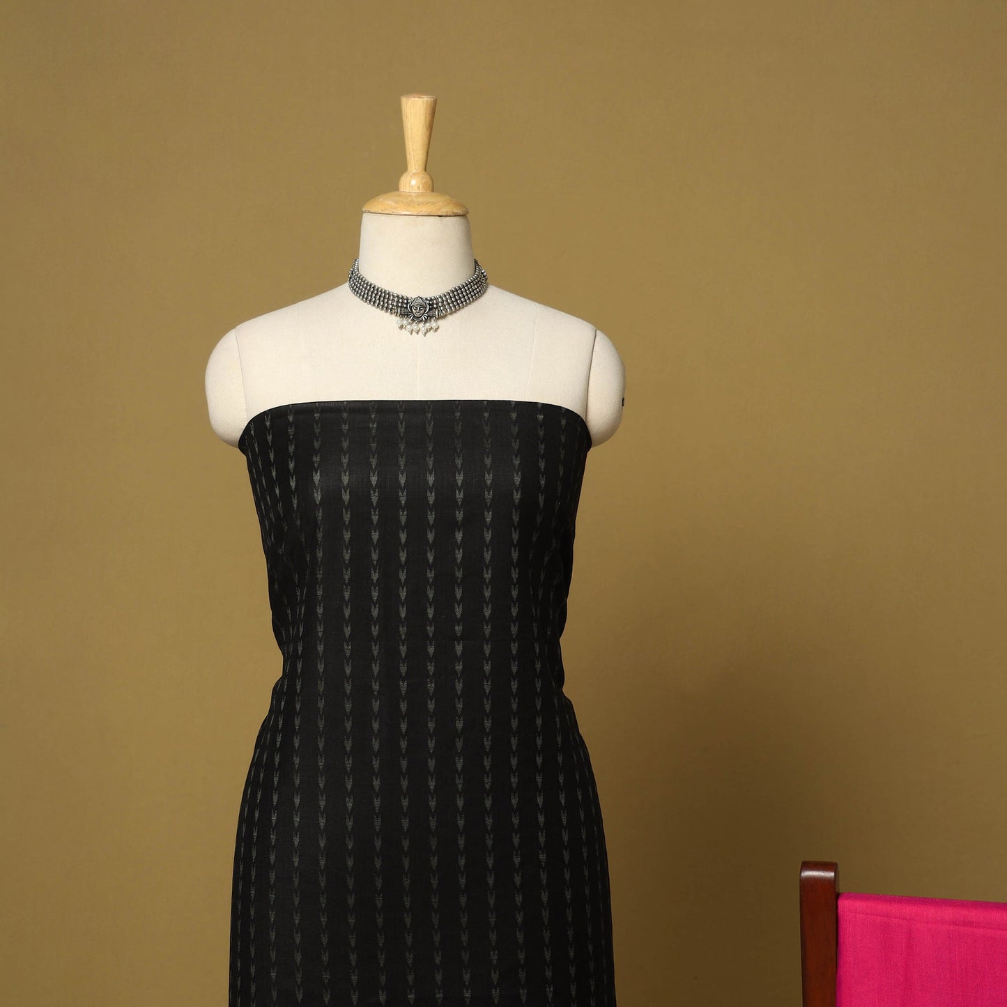 Black - 3pc handloom mulberry unstitched suit material set