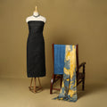 Black - 3pc handloom mulberry unstitched suit material set