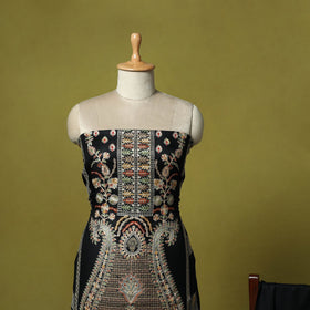 3pc heavy chain stitch embroidered merino wool unstitched