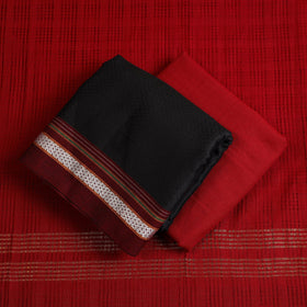 Buy 3pc Black Karnataka Weave Cotton Khun Dress Material